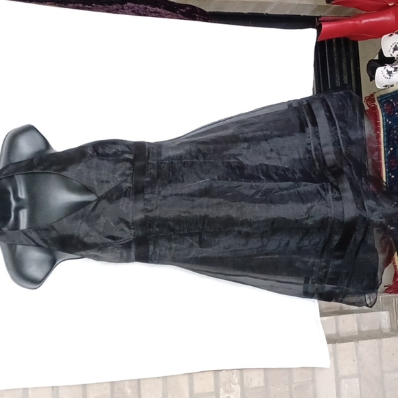 David's Bridal Dresses & Skirts - NWT David's Bridal Halter Satin Tea-length Black Bridesmaid/Mob Dress